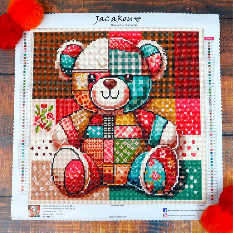 Diamond Painting - Patchwork Teddy