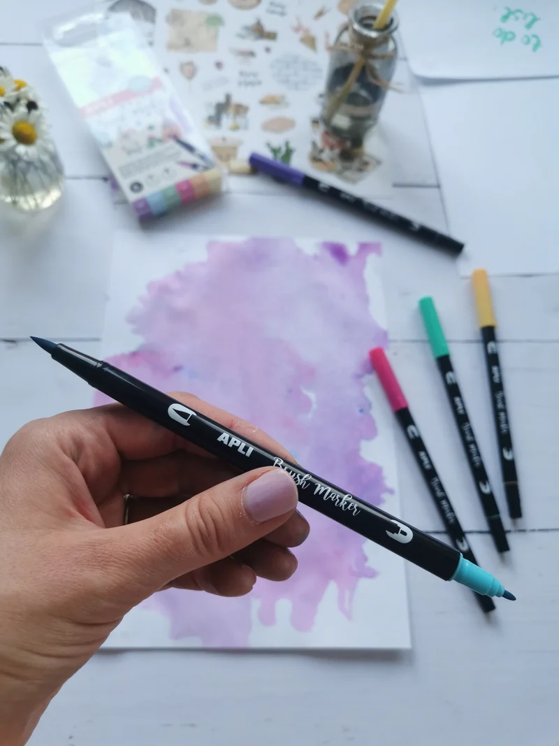 Doppelseitige Brush Marker - 6 Pastellfarben