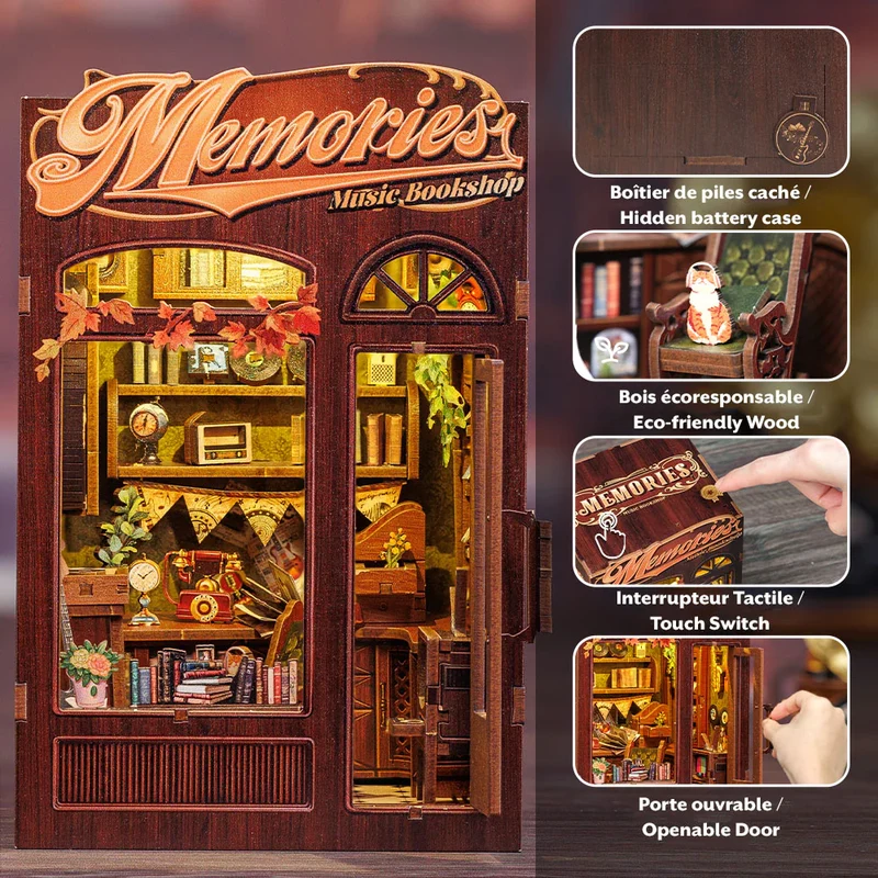 Book Nook - Memories Music Bookshop (Wood)