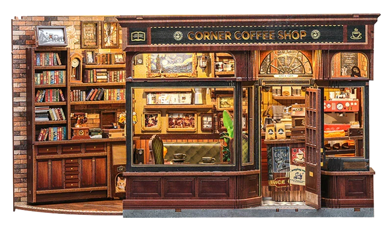 Book Nook - Corner Coffee Shop (Wood)