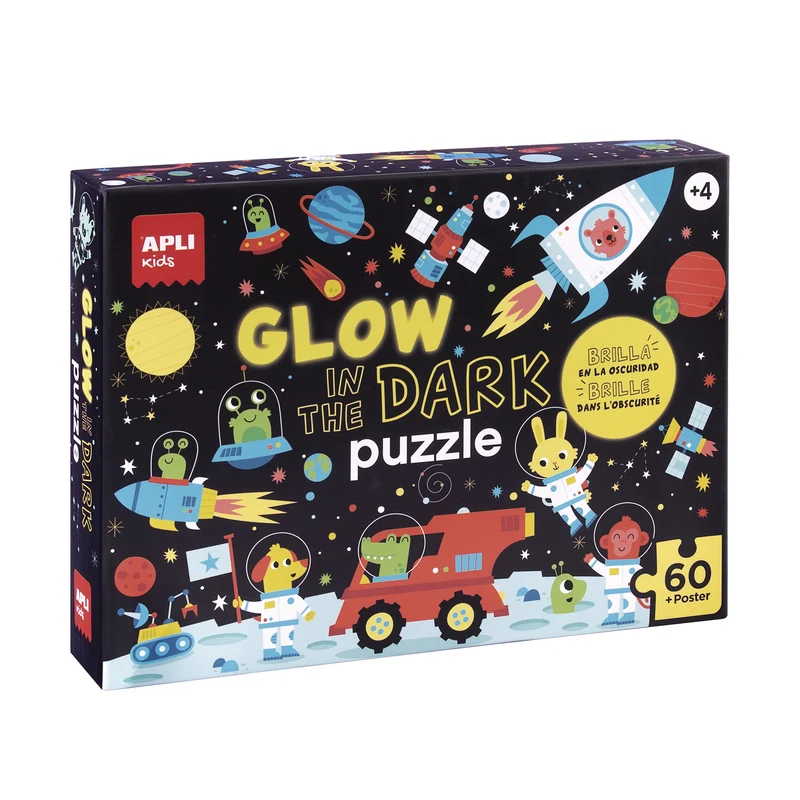 Im Dunkeln leuchtendes Puzzle – Weltraum 4+