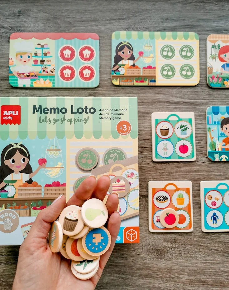 Holzspiel – Memo Lotto Einkaufen