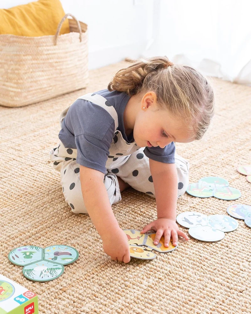 Dreiteiliges Puzzle – Tiere und ihre Umgebung 3+
