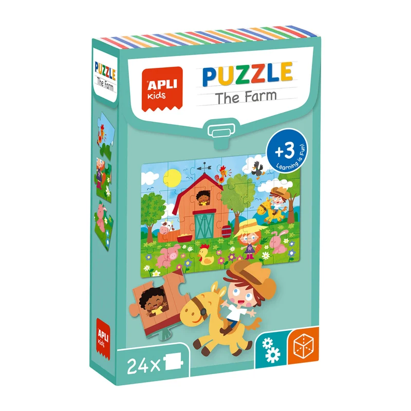 Lernpuzzle mit 24 Teilen – Bauernhof