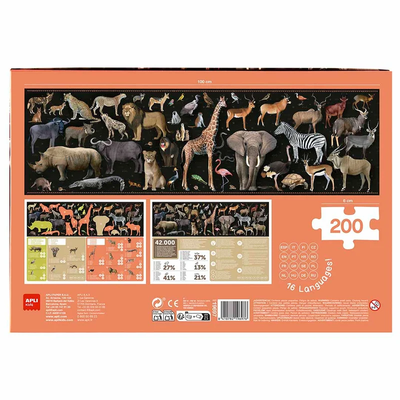 Lernpuzzle – Gefährdete Tiere Savanne 6+