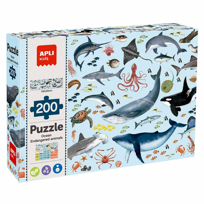 Lernpuzzle – Gefährdete Tiere Ozean 6+