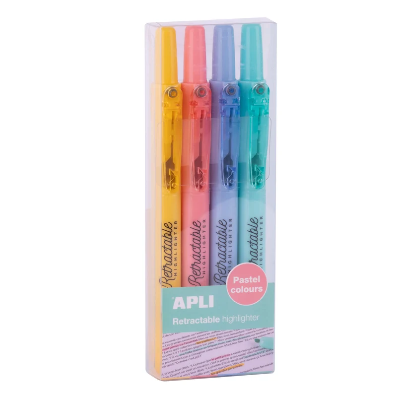 Ausziehbare Textmarker – 4 Pastellfarben