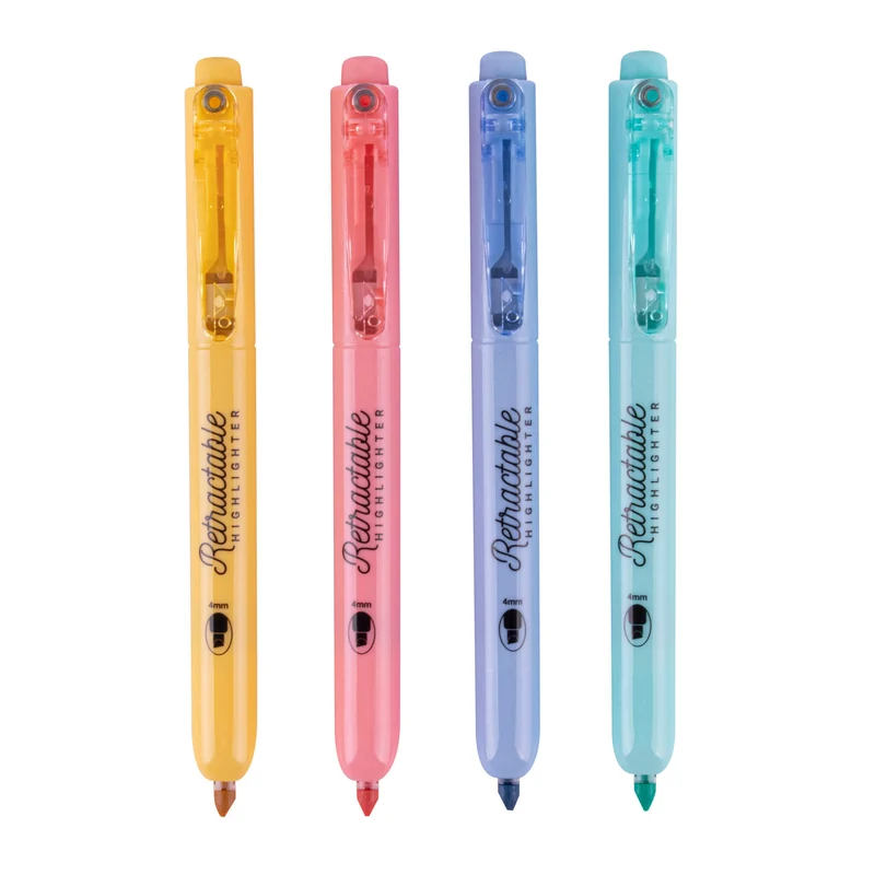 Ausziehbare Textmarker – 4 Pastellfarben