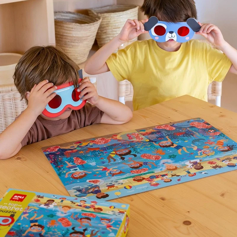 Puzzle mit Zauberbrille – Strand 4+