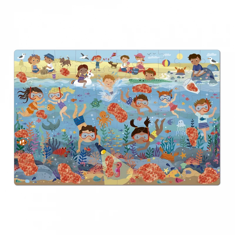 Puzzle mit Zauberbrille – Strand 4+