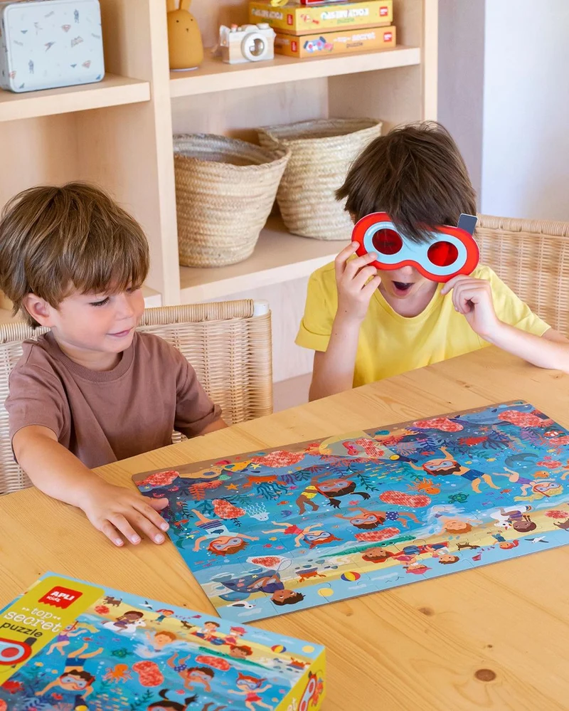 Puzzle mit Zauberbrille – Strand 4+