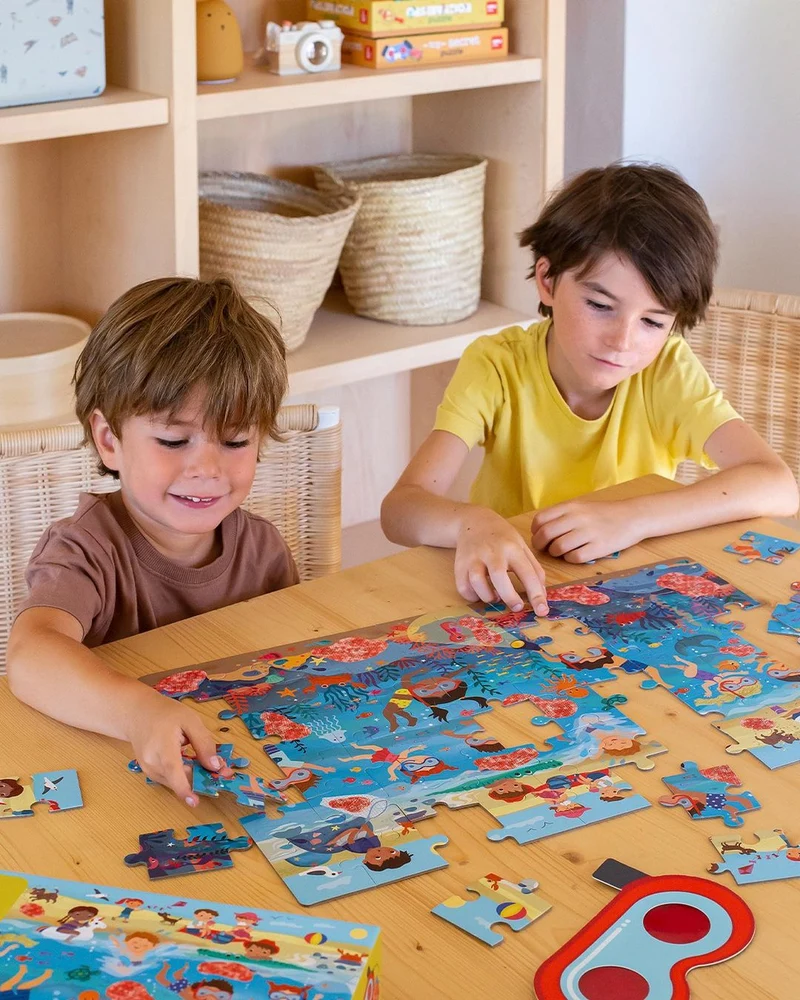 Puzzle mit Zauberbrille – Strand 4+