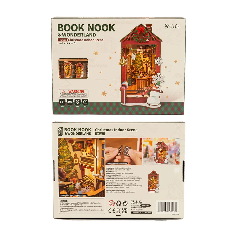 Book Nook - Christmas Indoor Scene (Wood)