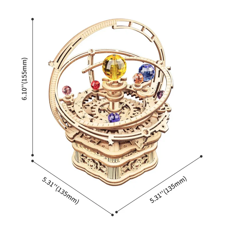 3D Mechanical Music Box - Starry Night (Wood)