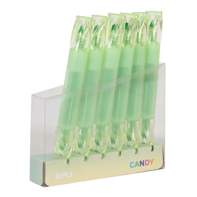 Fluoreszierender Marker mit doppelter Spitze – Candy Grün