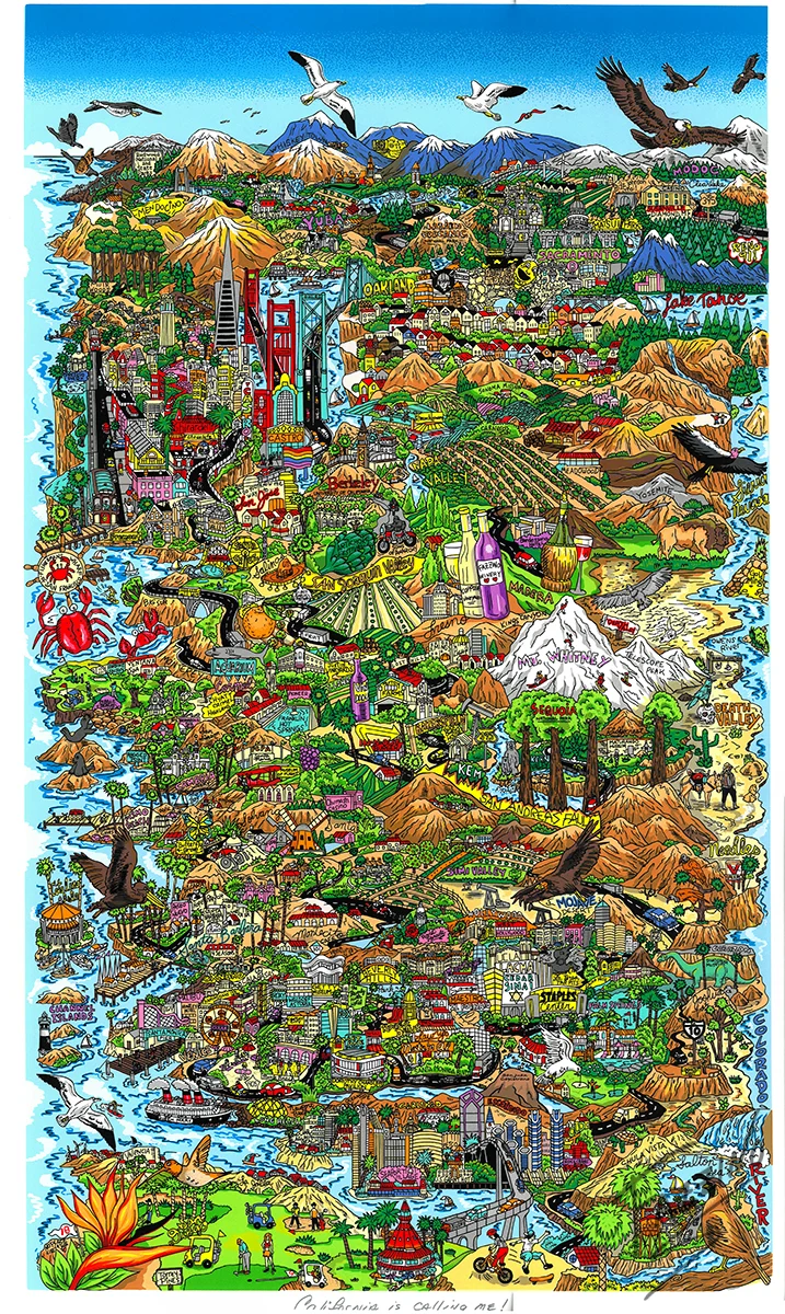 PFG California is Calling Me Charles Fazzino (1000pcs) (Usage/Used - PUZZLES FOR GOOD)