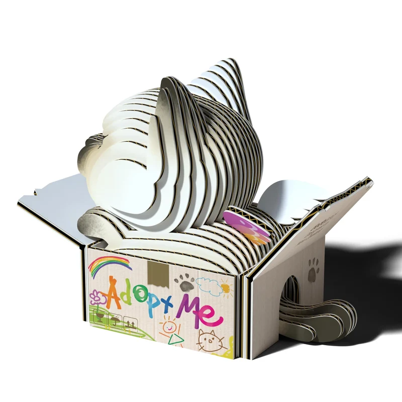 Öko-Puzzle 3D – Siamkatze Mocha