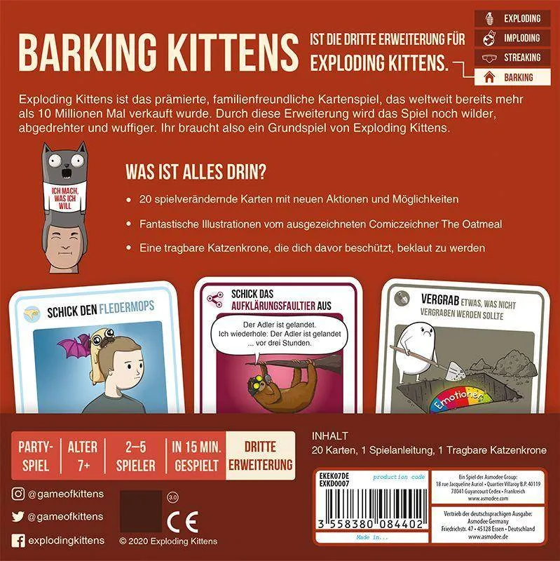Exploding Kittens - Barking Kittens [Erw.] (de)