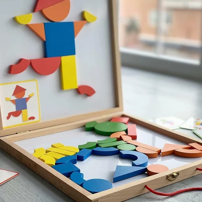 Holzmagnete Puzzle im Koffer – Geoform