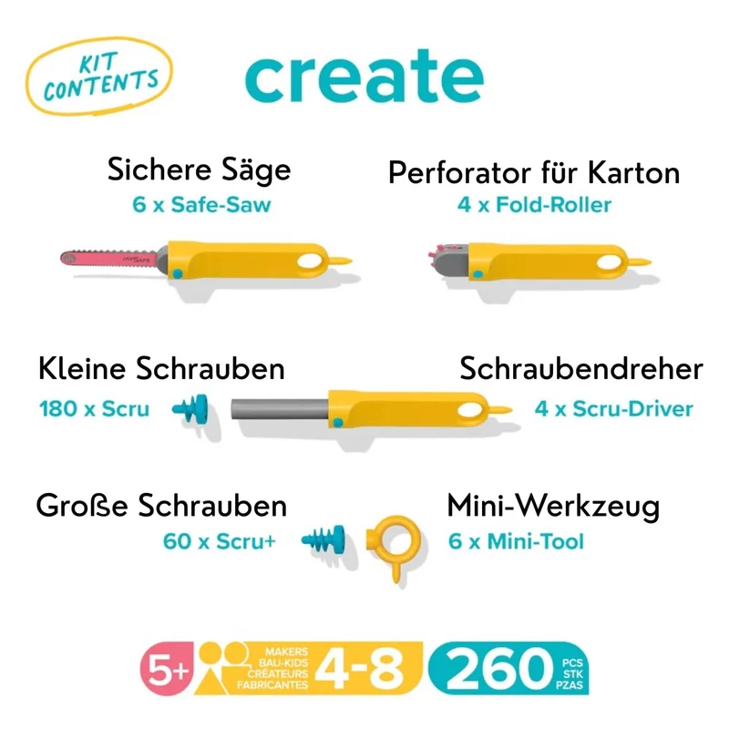 Werkzeugsatz für DIY-Konstruktionen – Create