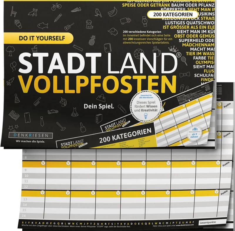 Stadt Land Vollpfosten - Do It Yourself Edition (DinA4-Format)