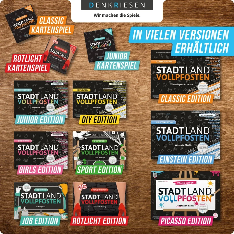 Stadt Land Vollpfosten: Das Kartenspiel - Classic Edition