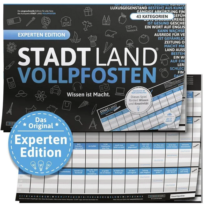 Stadt Land Vollpfosten - Experten Edition (DinA3-Format)