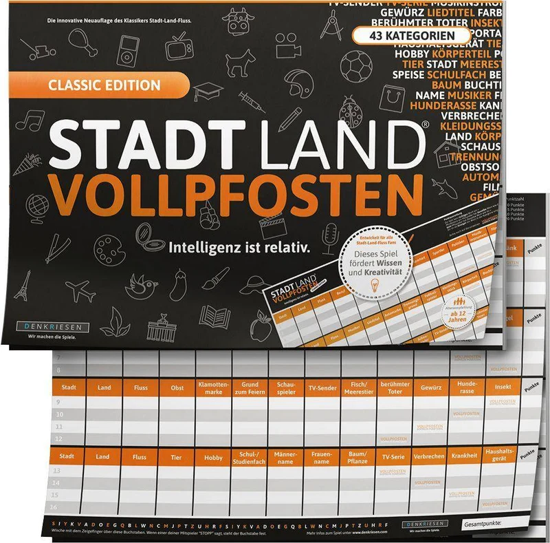 Stadt Land Vollpfosten - Classic Edition (DinA3-Format)