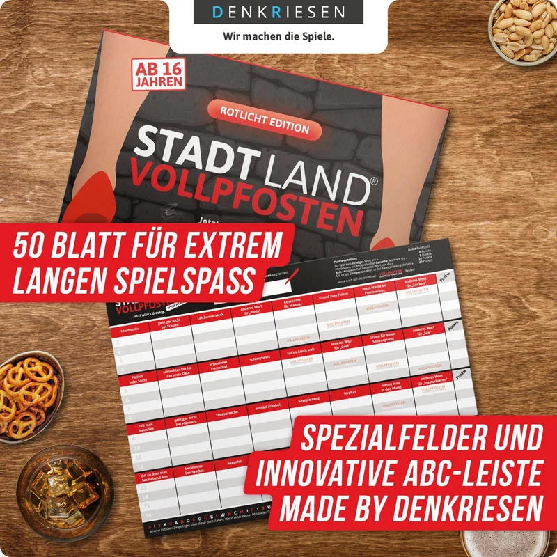 Stadt Land Vollpfosten - Rotlicht Edition (DinA4-Format)