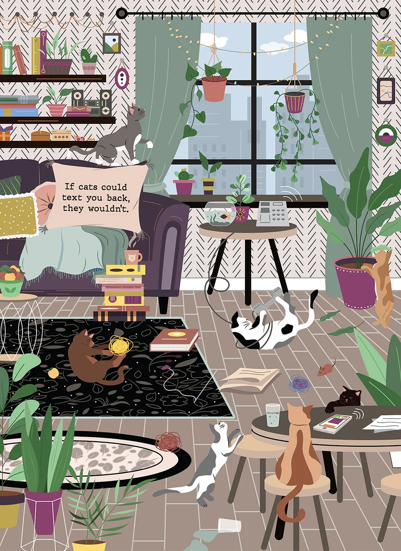 Texting Cats (1000pcs)