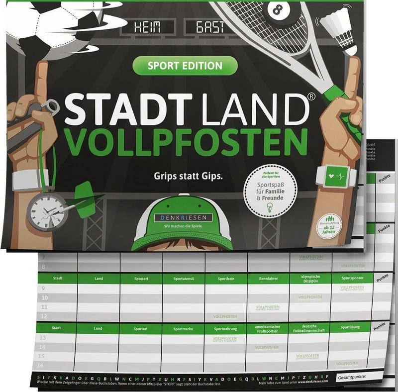 Stadt Land Vollpfosten - Sport Edition (DinA4-Format)