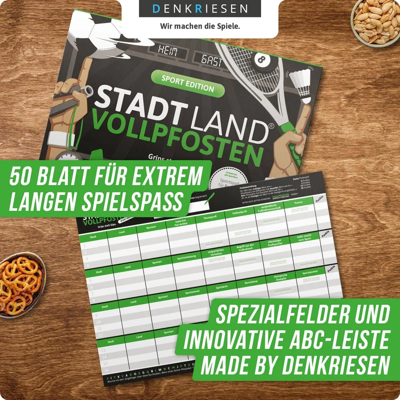 Stadt Land Vollpfosten - Sport Edition (DinA4-Format)
