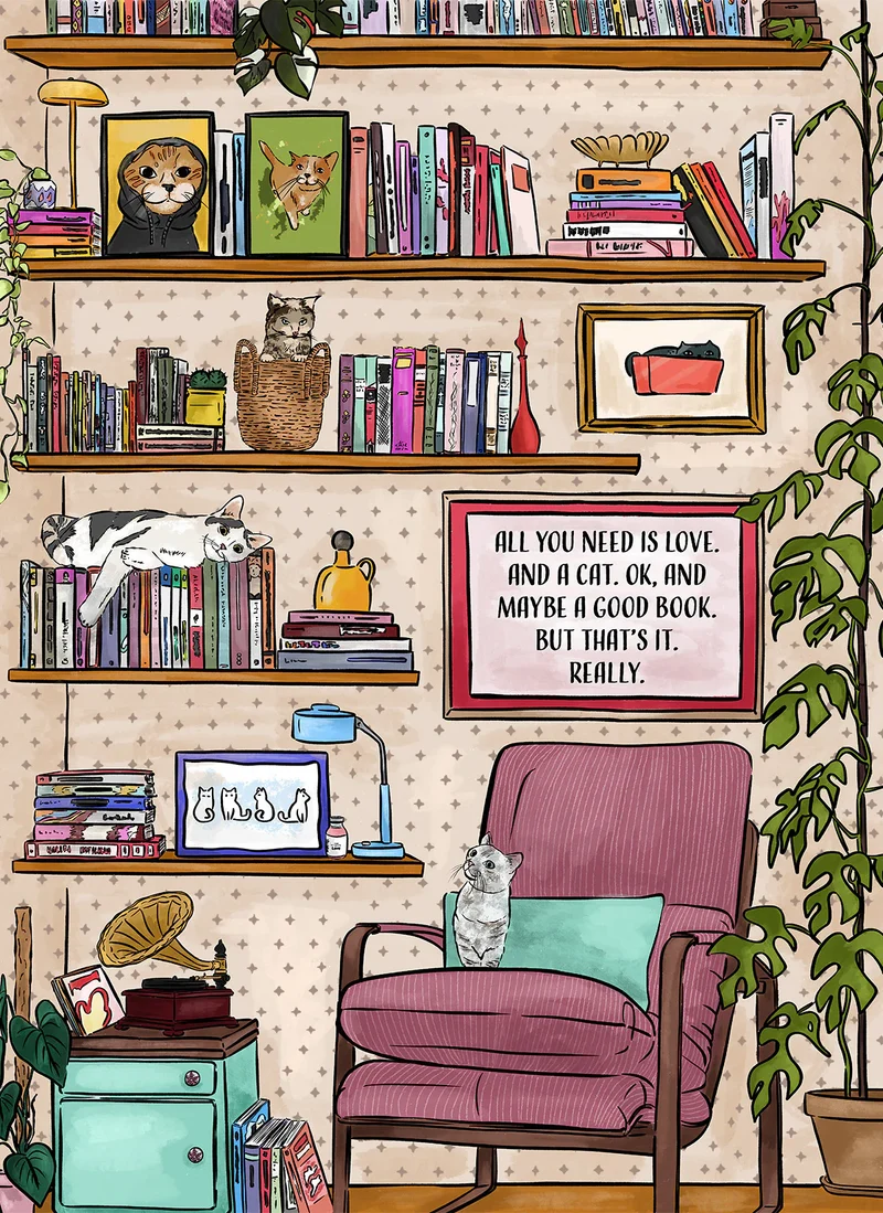 All You Need is Love. And a Cat. And a Book. (1000pcs)