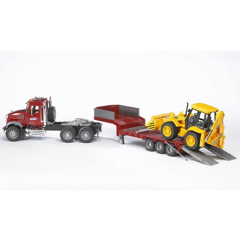 Bruder Mack Granite LKW mit Tieflader & JBC Baggerlader