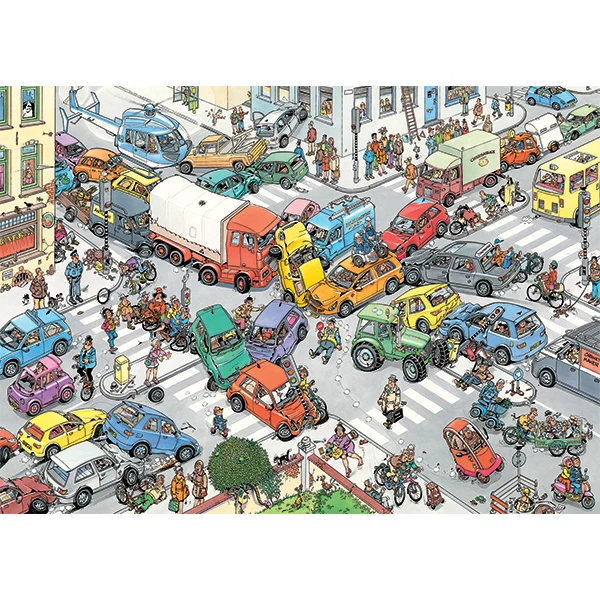 PFG JVH 2-in-1 Traffic Chaos/By Air, Land & Sea (2×1000 pieces) (UsageUsed – PUZZLES FOR GOOD)