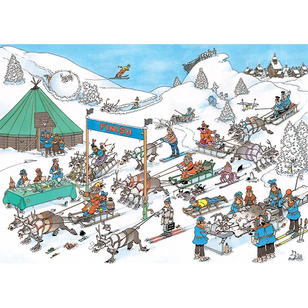PFG Reindeer Races / La course de rennes, JVH (500pcs) (UsageUsed – PUZZLES FOR GOOD)