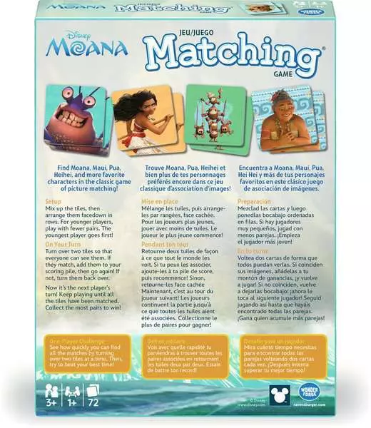 Disney® Moana Matching Game - Trilingual