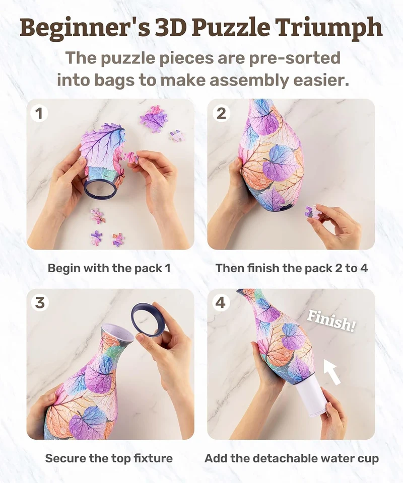 DMG 3D Puzzle Vase - Colorful Leaves (DAMAGED BOX)