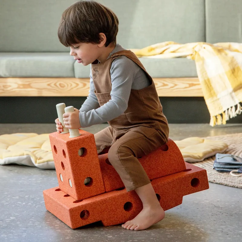 Kreative Bausteine zur Förderung der Grobmotorik Curiosity Set – orange 10w1