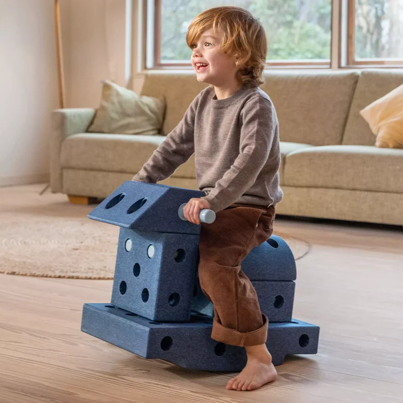 Kreative Bausteine zur Förderung der Grobmotorik Explorer Set – blau 15w1