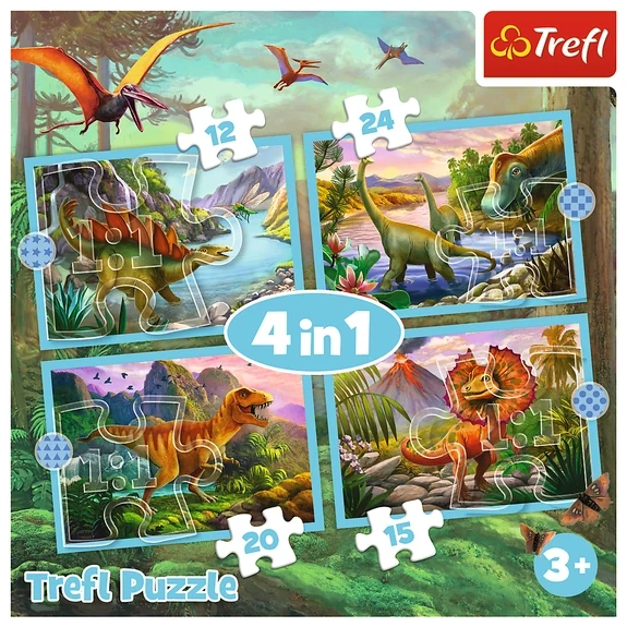 DMG 4-in-1 Unique Dinosaurs (12, 15, 20, 24 pcs) (DAMAGED BOX)