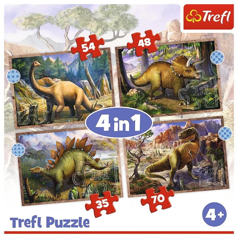 DMG 4-in-1 Interesting Dinosaurs (35, 48, 54, 70 pcs) (DAMAGED BOX)