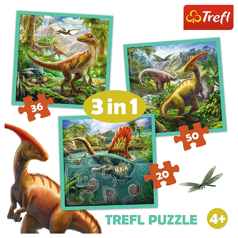 DMG 3-in-1 The Extraordinary World of Dinosaur (20, 36, 50 pcs) (VERY DAMAGED BOX)