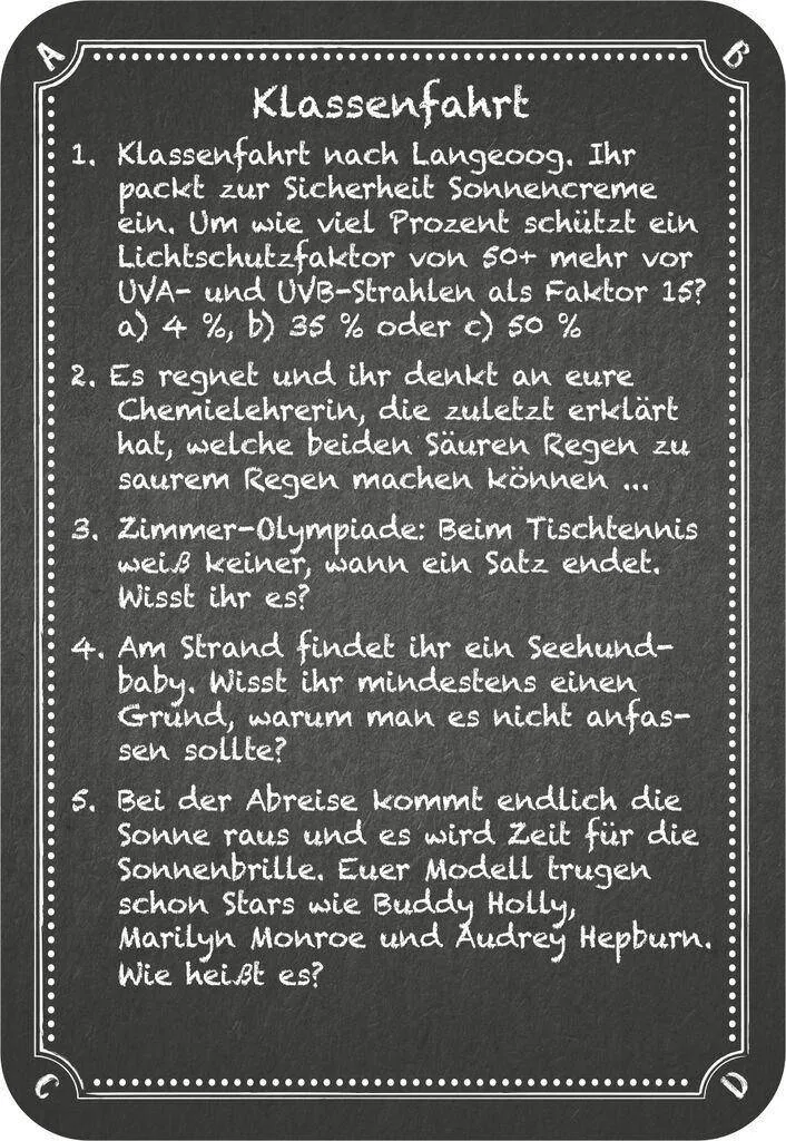 Kneipenquiz: Back to School