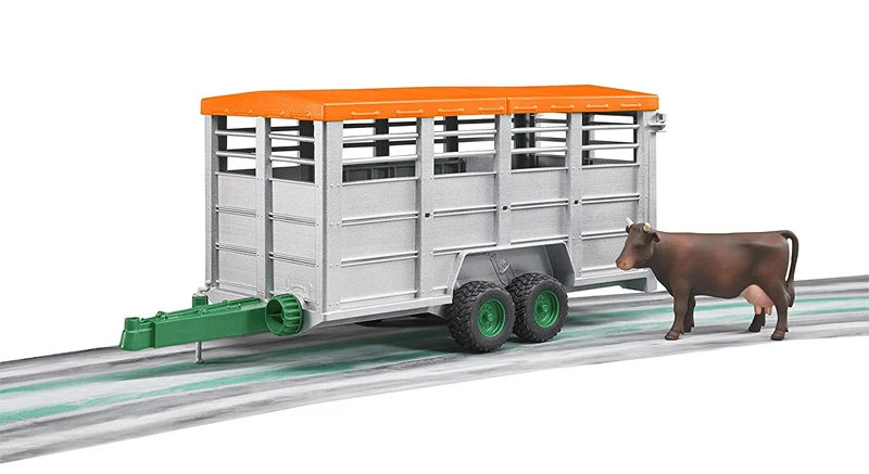 Bruder Viehtransportanhänger mit Kuh