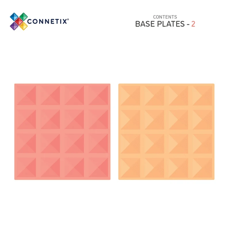 Magnetbausteine – Pastell-Zitrone & Pfirsich-Grundplatte 2 Teile