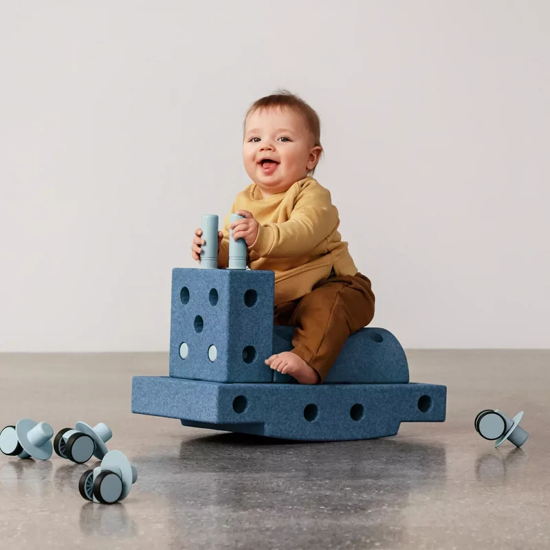 Kreative Bausteine zur Förderung der Grobmotorik Curiosity Set – blau 10 in 1