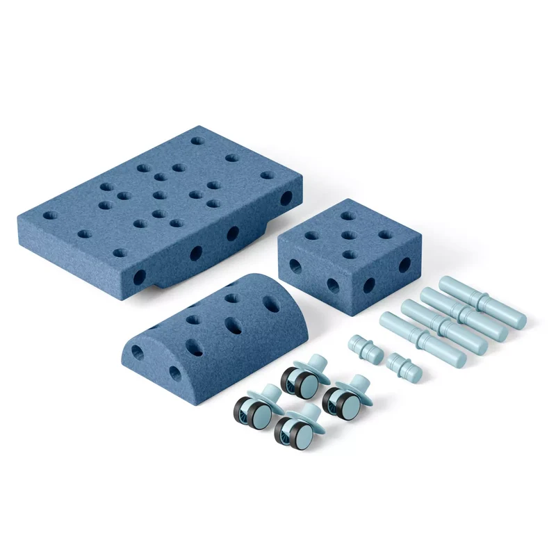 Kreative Bausteine zur Förderung der Grobmotorik Curiosity Set – blau 10 in 1