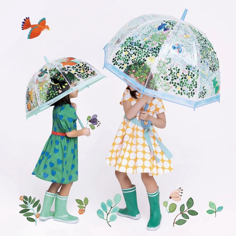Regenschirm - Vögel und Blumen