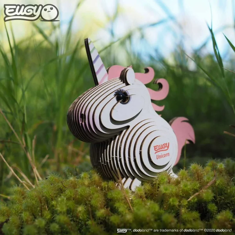 Öko-Puzzle 3D – Rosa Einhorn